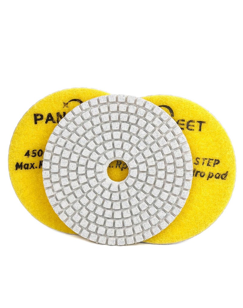 PANFREET 3 Step 4 Inch Diamond Polishing Pads,Wet/Dry Step 1 Granite Polish Pad for Granite Quartz Marble Concrete Terrazzo - Image 3